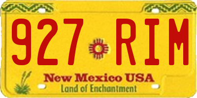 NM license plate 927RIM