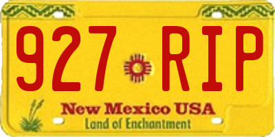 NM license plate 927RIP