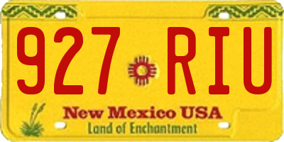 NM license plate 927RIU