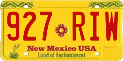 NM license plate 927RIW