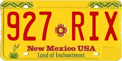 NM license plate 927RIX