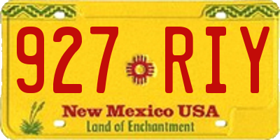 NM license plate 927RIY