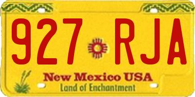 NM license plate 927RJA