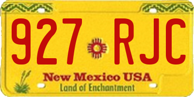NM license plate 927RJC