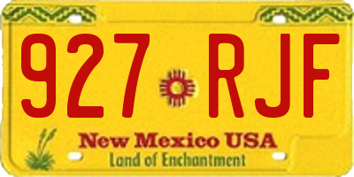 NM license plate 927RJF
