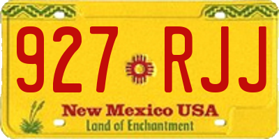 NM license plate 927RJJ