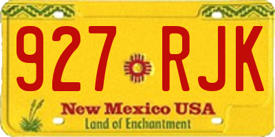 NM license plate 927RJK