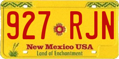 NM license plate 927RJN