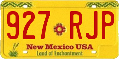 NM license plate 927RJP