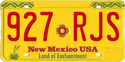 NM license plate 927RJS