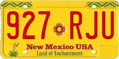 NM license plate 927RJU