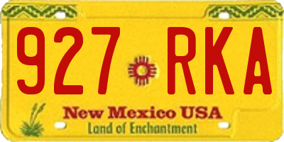 NM license plate 927RKA