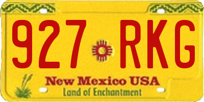 NM license plate 927RKG