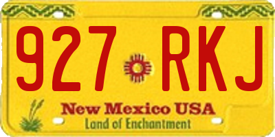 NM license plate 927RKJ