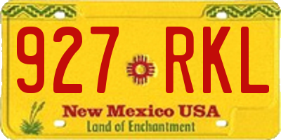 NM license plate 927RKL