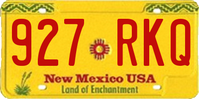 NM license plate 927RKQ