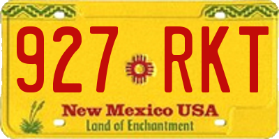 NM license plate 927RKT