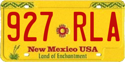 NM license plate 927RLA