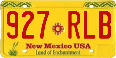 NM license plate 927RLB