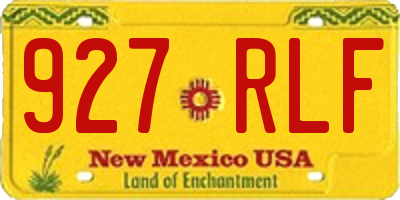 NM license plate 927RLF