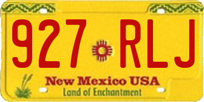 NM license plate 927RLJ