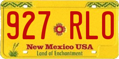 NM license plate 927RLO
