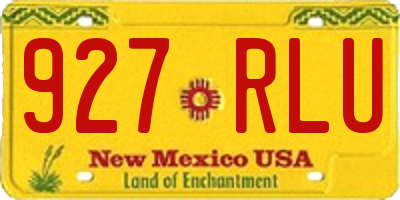 NM license plate 927RLU
