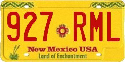 NM license plate 927RML