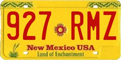 NM license plate 927RMZ