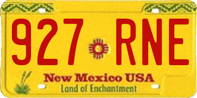 NM license plate 927RNE