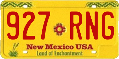 NM license plate 927RNG