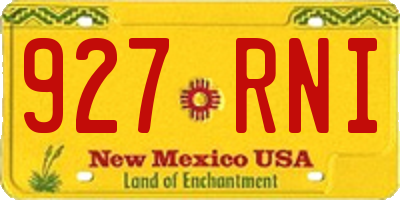 NM license plate 927RNI