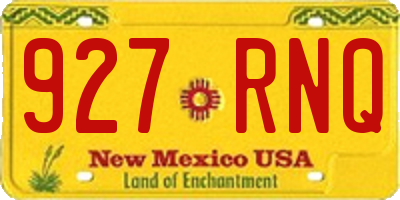 NM license plate 927RNQ