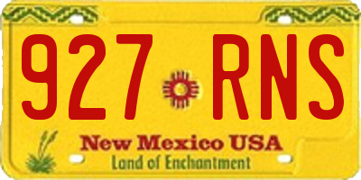 NM license plate 927RNS