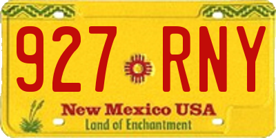 NM license plate 927RNY