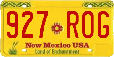 NM license plate 927ROG