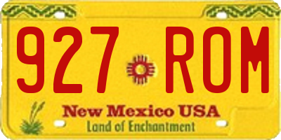NM license plate 927ROM