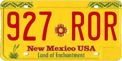 NM license plate 927ROR