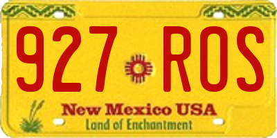 NM license plate 927ROS