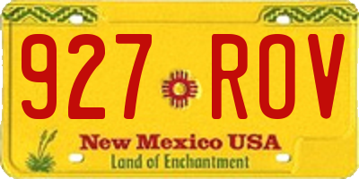 NM license plate 927ROV