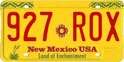 NM license plate 927ROX