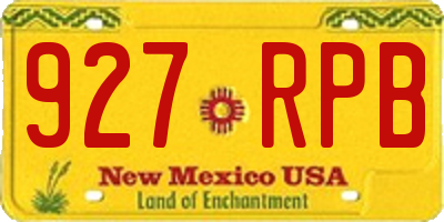 NM license plate 927RPB