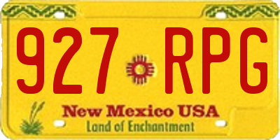 NM license plate 927RPG