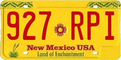 NM license plate 927RPI