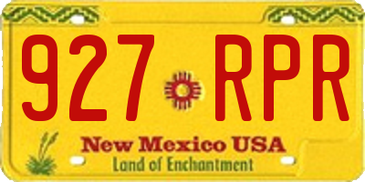 NM license plate 927RPR