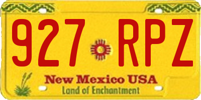 NM license plate 927RPZ