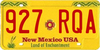 NM license plate 927RQA