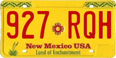 NM license plate 927RQH