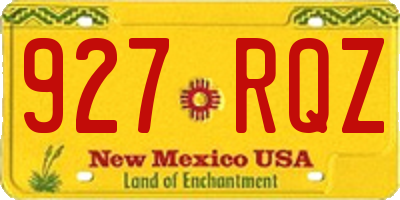NM license plate 927RQZ