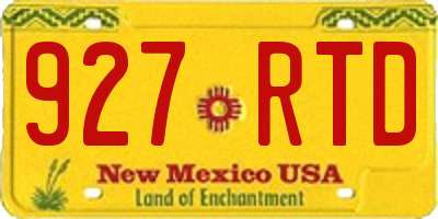 NM license plate 927RTD